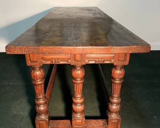 $4500 18th Antique English Oak Wood Refectory Table Refectory Dining Table 