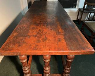 $4500 18th Antique English Oak Wood Refectory Table Refectory Dining Table 