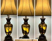 $499 Antique Bohemian Czech Wolfgang Berndt Moser Amber Cut Glass Vase Lamp Decanter