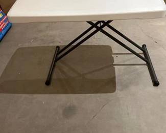 30 in. White Plastic Adjustable Height Folding Utility Table