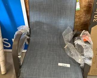 Stackable Steel Sling Outdoor Dining Chair in Denim Blue (2 chairs)