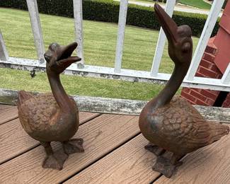 Cast Iron Duck Garden Decor