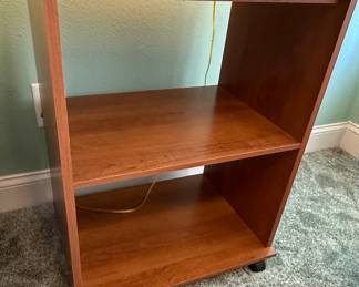 Modern Wood Side Table with Wheels