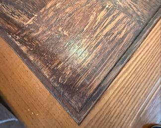 Mid-Century Modern Oak End Table with Parquet Inlay