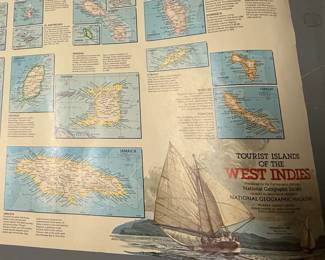 National Geographic Tourist Islands of the West Indies Map