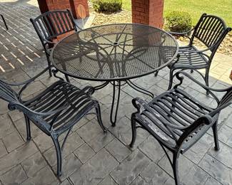 Woodard Style Cast Iron Patio Dining Set