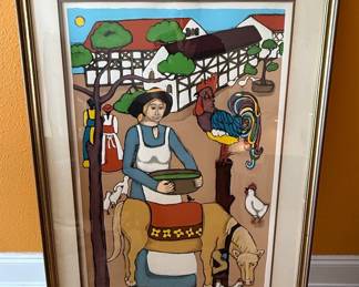 Folk Art Print "Floating Donkey" by Elke Sommer, Limited Edition 2/325