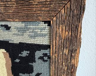 Mid-Century European Village Needlepoint Framed Art
