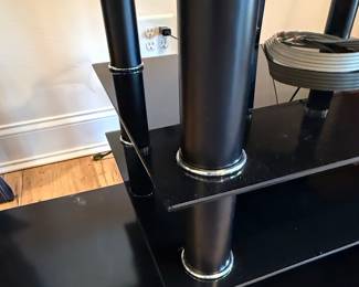 Black Glass and Metal Media Console