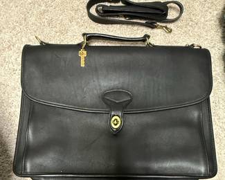Jack Georges Black Leather Briefcase