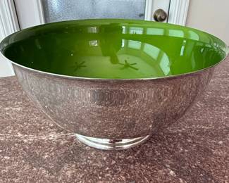 Reed & Barton 105 Green Enamel Silver-Plated Bowl