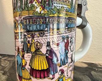 German Railroad Beer Stein
