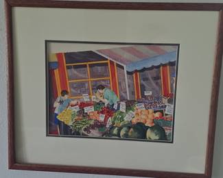 Market Scene Watercolor