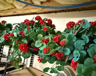 Artificial Geranium Hanging Baskets