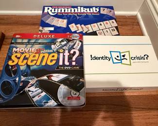 Movie Scene It? Deluxe Edition, Rummikub, and Identity Crisis? Game Set
