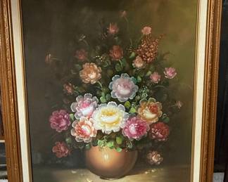 Floral Still Life Painting by M. Charles