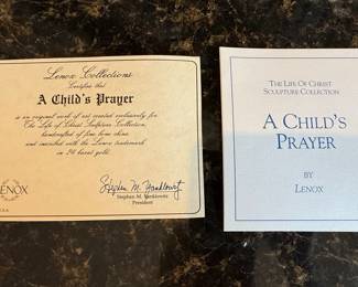 Lenox "A Child's Prayer" Fine Bone China Sculpture