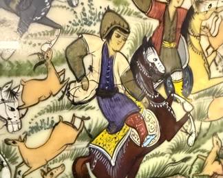 Persian Miniature Hunting Scene Painting