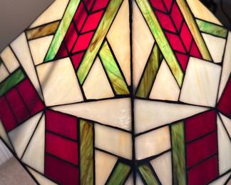 Mission Style Leaded Glass Table Lamp