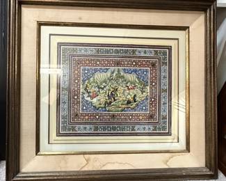 Persian Miniature Hunting Scene Painting