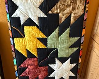 Autumn Leaves and Stars Quilt Wall Hanging Style