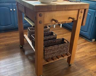Kitchen butcher block island