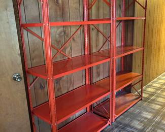 Orange utility shelves