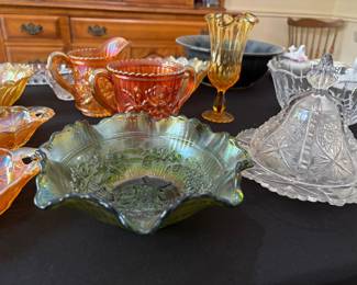 Carnival glass (more than pictured!)