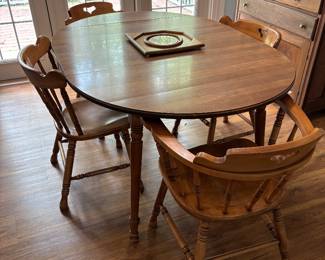 Farmhouse table with four chairs, no leafs