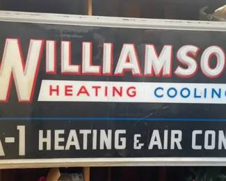 Vintage Williamson Heating  Cooling Ad Sign