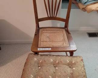 Caned Chair and Stool