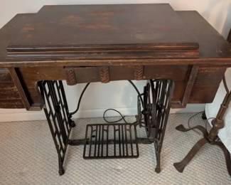 Antique Sewing Machine Table