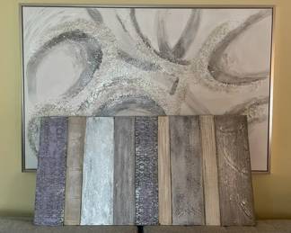 Two Large ContemporaryAbstract 3D Canvas Art Prints