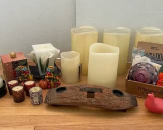Five RemoteControlled Flickering Faux Candles, Real Candles, Candle Holders
