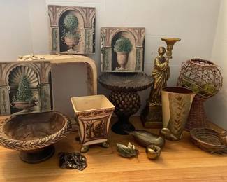 NeutralToned Decor, Including Brass Duck  Other Brass Decor