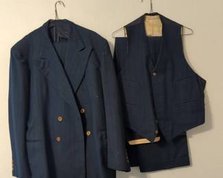 Vintage Mens Wool 3 Piece Suit