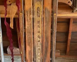 Vintage Streamliner Wood  Metal Sled