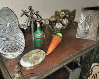 Waterford eggs, Limoges trinket boxes, and other collectibles