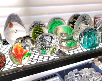 Glass and crystal paperweights