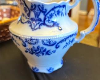 Blue Transferware Pitcher