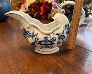 Blue Onion Porcelain Gravy Boat