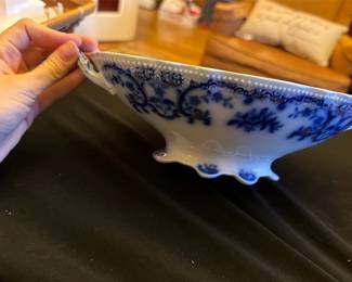 Blue & White Porcelain Serving Bowl