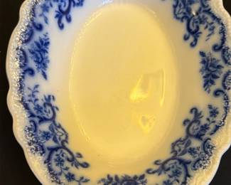 Blue Transferware Serving Bowl