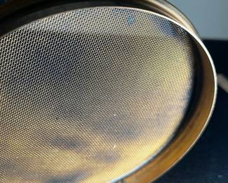 W.S. Tyler No. 20 Standard Sieve — This vintage W.S. Tyler Company No. 20 standard sieve is a precision scientific instrument used for particle size analysis. It is made of durable metal with a fine mesh screen featuring an opening of 841 microns or 0.0331 inches, suitable for laboratory or industrial use. The sieve measures approximately 3 inches tall with a diameter of 8 inches, offering robust construction and reliable performance. It is in good condition with some signs of wear consistent with use but fully functional. Manufactured in Cleveland, Ohio, this sieve is a classic piece from a reputable maker and is ideal for collectors or professionals requiring standard sieve testing equipment.