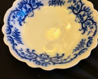 Blue Flow Blue Scalloped Serving Bowl