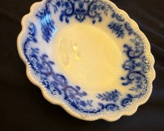 Blue Scalloped Transferware Bowl