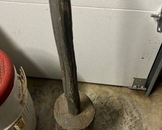 antique primitive wooden mallet