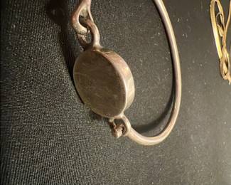 vintage-style carnelian nickel silver hinged bangle bracelet