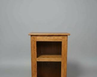 Vintage White Clad Oak Ice Box Style Nightstand or End Table