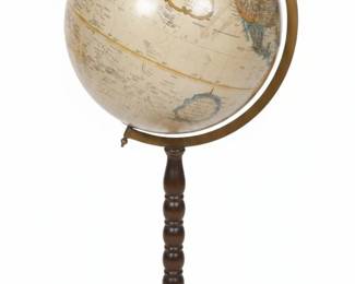 Replogle World Classic Series Globe on Turned Wood and Brass Stand